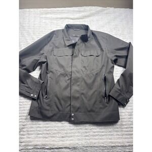 Nau Mens XL Brown Polyester Utility Tech Cycle Commuter Jacket Waterproof EUC